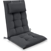 Premium Coussin pour chaise à haut dossier Sun Sun-HL, 120x50cm, Anthracite
