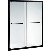 Portes coulissantes pour douche et hammam verre trempé SECURIT 6mm structure aluminium et poignée INOX 2