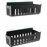 Coppia cestini doccia in termoplastica nero incollaggio – Serie Jolly