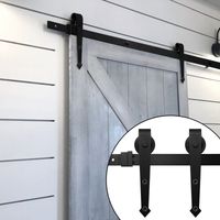 SWANEW Sistema per porte scorrevoli Sistema a binario con binario da 152 cm per porte fino a 150 kg