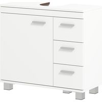 Mobile Sottolavabo Bagno avec Armadietto, Ripiani et Cassetti Blanc 60x45x85 cm