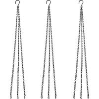 Chaînes pour suspensions florales Sunrain, lot de 3 chaînes métalliques avec clips, compatibles avec pots et jardinières.