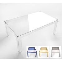 Tavolino salotto 100x60 cm trasparente in policarbonato AMYES - Neutro Opzioni 1° scelta