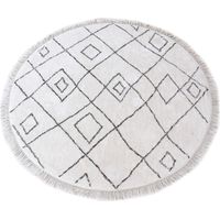 VIVARAISE - Tapis Ervin Taupe - Tapis rond 160 cm en coton 100% à motifs berbères