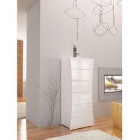 Web Furniture Settimo Moderno Arco 6 Cassetti Bianco Lucido - Design Italiano - 121,7x50x40 cm