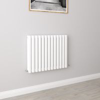 AICA Oval Column Designer Radiator Central Heating Horizontal 600x767mm Double White
