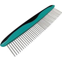 Dog comb for removing tangles and knots - Cat comb for removing matted fur - Grooming tool with stainless steel teeth and non-slip handle - Best P