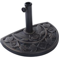Outsunny – Pied de parasol en résine demi-cercle 50x31x32cm – Imitation fonte bronze – Pour parasols Ø 3,8 à 4,8 cm – Système de maintien avec molette