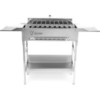 Bbq-Toro – Barbecue en acier inoxydable avec tournebroche électrique – 9 brochettes – Moteur réglable – Pliable – Dimensions 113,5 x 55 x 81 cm