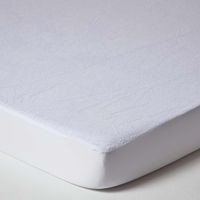 HOMESCAPES Terry Towelling Waterproof Mattress Protector, Single