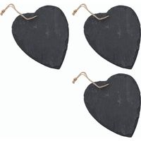 Cœur en ardoise à suspendre avec un ruban de jute, décoration tableau noir en ardoise, décoration murale (cœur de 3,17 cm)