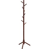 Porte-manteau, porte-manteau autoportant en bois d'hévéa avec 8 crochets, porte-manteau réglable en haauteur, porte-manteau pour porte-manteau, pour la maison, le bureau, l'entrée