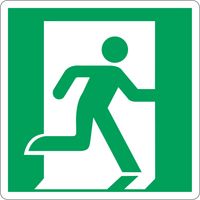 Panneau de sortie d’urgence ISO 7010 StoreForSigns - Matériau : Aluminium - Taille : 160160mm - Size: 150x150mm - Material: Rigid PVC
