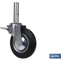 Rueda Giratoria Andamio con Freno 200 x 46 mm Tubo Macho