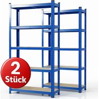 Schwerlastregal Lakota 2er Set Traglast bis 875 kg Blau 200 x 120 x 60 cm
