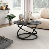 Tavolino Calgary, Nero, 79.5 x 46 cm con ampia superficie di lavoro, Vicco