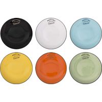 Ensemble de 6 assiettes à dessert en grès multicolores 22x22cm – Design bistro parisien – Résistance aux rayures – Finition émaillée – Antic Line Créations