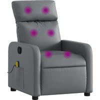 Fauteuil relax Fauteuil de massage inclinable Gris Similicuir