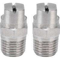 2Pcs Flat Fan Spray Tip Stainless Steel Strong Toughness Durable Adjustable Waterflow Wide Angle Atomizing Nozzle95
