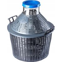 KADAX Garrafa de Cristal de 10 L, Dame-Jeanne Grande con Tapa de plástico, Ideal para Almacenamiento, conservación y fermentación de Vino