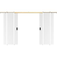 Porte coulissante double avec système à galandage - 2 x H205 x L73 cm - MDF + PVC Blanc - VARIN II