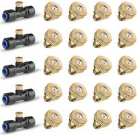 Brass Misting Nozzles and Tees Set for Cooling Systems and Gardens