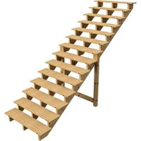 Außentreppe Holz Höhe 241cm 14 Stufen, Breite 120cm, OHNE Setzstufen