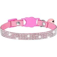 5 Pcs Collier pour chien et chat - Collier en velours doux et cristal - Rose