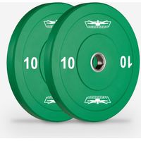 Disques de musculation bumper 10 kg en caoutchouc et acier – Diamètre 450 mm – Compatible barres 50 mm – Pour haltérophilie et entraînement croisé – Leonardo