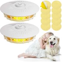 2 PCS Pièges à Puces pour La Maison, Piège À Lampe À Puces, Piège à Lumière Anti-Puces à LED avec 10 Autocollants de Capture, Piège à Puces en Dôme pour Tapis, Linge de Lit, Maison