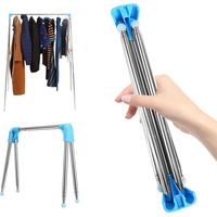 Porte-vêtements Pliant Portable, Séchoir à Linge rétractable, Support au Sol Pliable, Cintre, Porte-Manteau