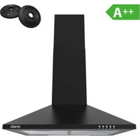 CIARRA Classe A++ Cappa Aspirante 60 cm 370m3/h Riciclaggio O Evacuazione Nero -201BK60