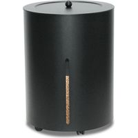 Pelletskorb mit Rollen schwarz beschichtet ø 38cm Höhe 50cm mit Rollen