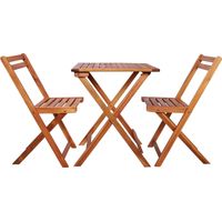 Mobilier de bistro pliable 3 pcs Mobilier de jardin Bois d'acacia solide