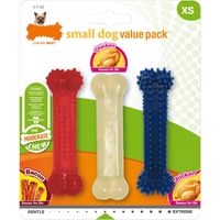 Giocattolo da mordere per cani Nylabone Value Pack Bacon Taglia S Pollo Termoplastico (3 pcs)