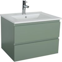 Mob-In – Meuble sous vasque 60 cm SORRENTO – 2 tiroirs – Panneau de particules mélaminé – Installation facile – Espace de rangement optimisé