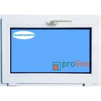 Finestra in PVC L800 mm x H500 mm Bianco, A Vasistas Vetro Trasparente