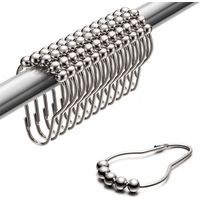 Anneaux de rideau de douche en acier inoxydable chromé – Lot de 12, résistants à la corrosion et silencieux
