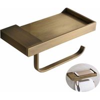 Porte-papier toilette de style antique avec espace de rangement, en laiton de haute qualité, idéal pour les smartphones, porte-papier toilette multifonctionnel pour salle de bain au design élégant.