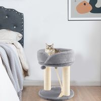 Arbre a chat arbre a chat avec siege souple tour en sisal pour chat gris 8