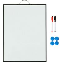 Relaxdays Lavagna magnetica da parete, 2 pennarelli, 4 magneti, A x L: 40 x 30 cm, bianco/nero