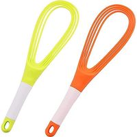 lot De 2 Fouets Plats En Silicone (orange, Vert) Fouets En Silicone Colors Fouet Main, Fouet En Silicone Pour Fouet Fouet Et Fouet