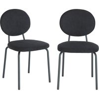 sweeek - 2er-Set Vintage-Stühle aus Metall mit Stoffbezug