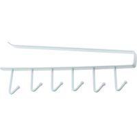 6 Hooks Cup Holder Mug Hooks Under Cabinet Kitchen Cabinet Under Shelf Storage Rack Organiser Kitchenware Shelf Cabinets Fit for 0.8inch Thickness Shelf