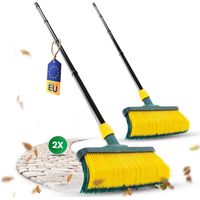 Balai à griffes Novaliv 2X avec manche de 30 cm, balai spécial à poils courbés - idéal comme balai de jardin, balai grattoir, balai pour gazon