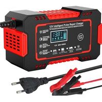 Chargeur de Batterie Intelligent 12V/24V 8A Mainteneur et Automatique Réparation Fonction Portable avec Écran LCD, pour Voiture