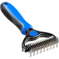 – Brosse et peigne de toilettage pour chiens et chats – Matériau TPR et acier inoxydable – Poignée ergonomique antidérapante – Lame de 4 pouces