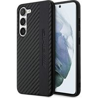 Custodia per Samsung Galaxy S23 con motivo a strisce e rilievi in fibra di carbonio AMG (nera)
