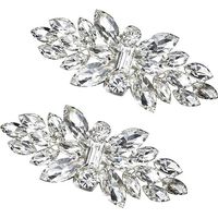 1 Paire Chaussure Clips Cristal Strass En Acier Inoxydable Bricolage Artisanat Dcouvertes Accessoires Decoration Mariage Argent