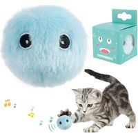 Jouets interactifs pour chats avec fonction de gazouillis d'animaux, utilisables à l'intérieur comme à l'extérieur, pour mâcher et griffer (bleu, gazouillis de grenouille).